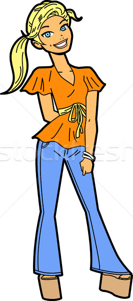 Smiling Blonde Teen Model Stock photo © ClipArtMascots