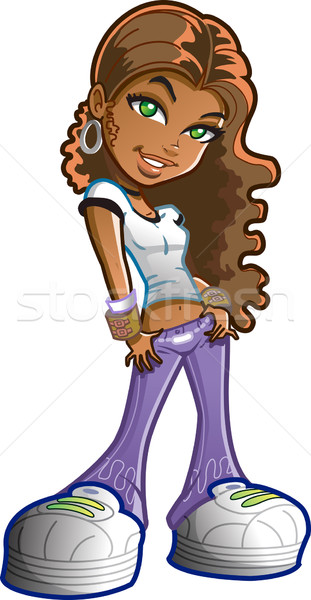 довольно городского девушки молодые черный этнических Сток-фото © ClipArtMascots