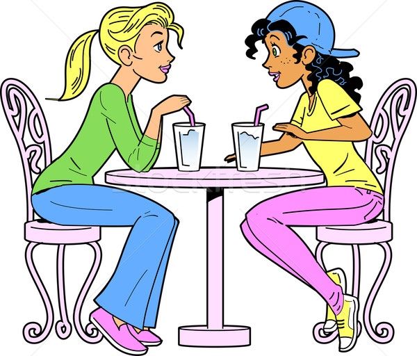 Girlfriends Having a Drink Stock photo © ClipArtMascots