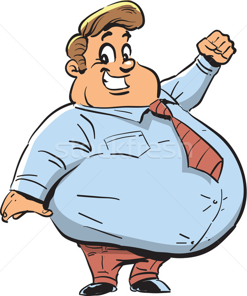 Heureux grasse Guy gros homme corps [[stock_photo]] © ClipArtMascots