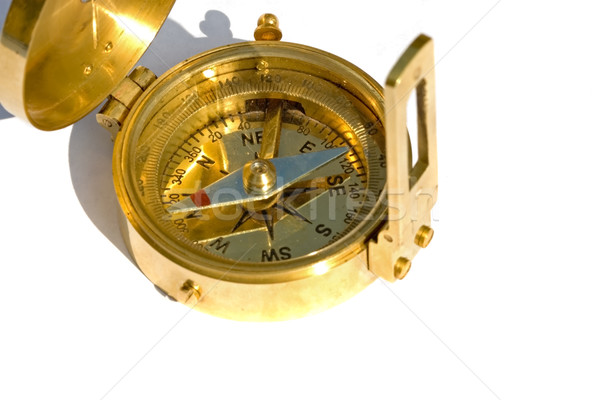 Antieke kompas gebruikt bevinding lezing Stockfoto © cmcderm1