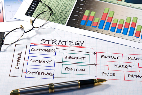 Business Charts Geschäftsstrategie Graphen Design Gläser Stock foto © cmcderm1
