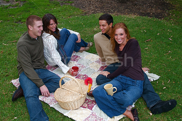 Automne couples forêt pique-nique amour [[stock_photo]] © cmcderm1