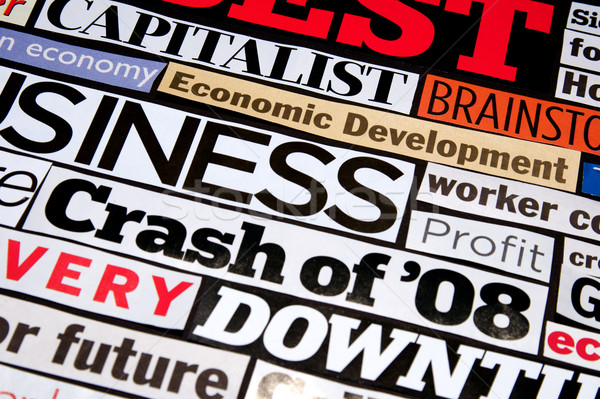 Ekonomiczny nagłówki gazety magazyn recesja Zdjęcia stock © cmcderm1