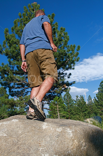 Parcours lopen runner klimmen steil rock Stockfoto © cmcderm1