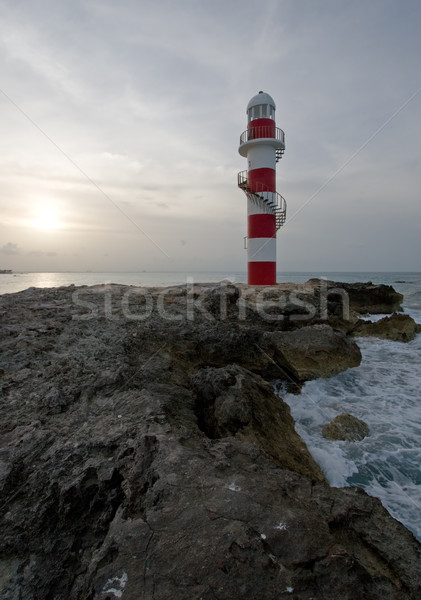 Phare roches tropiques plage soleil paysage [[stock_photo]] © cmcderm1