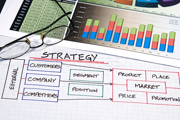 Business Charts Geschäftsstrategie Graphen Design Gläser Stock foto © cmcderm1