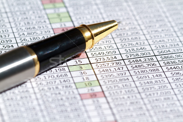 Stock foto: Finanzierung · Tabellenkalkulation · Spalte · Zahlen · Business · Umsatz