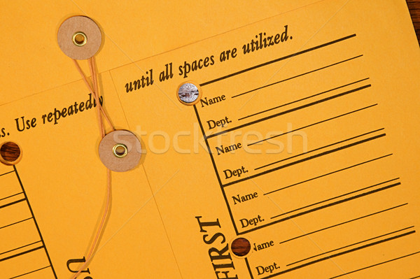 Memorando envelope corda escritório dobrador amarelo Foto stock © cmcderm1