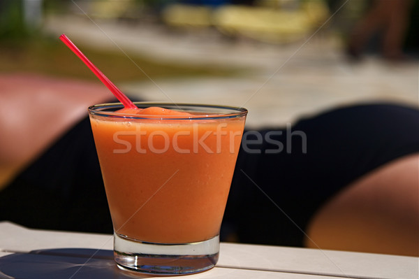 Stockfoto: Resort · cocktails · vruchten · smoothie · cocktail · zwembad