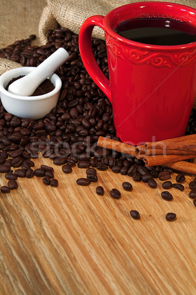 Stock fotó: Kávé · kávé · zsákvászon · zsák · friss · étel
