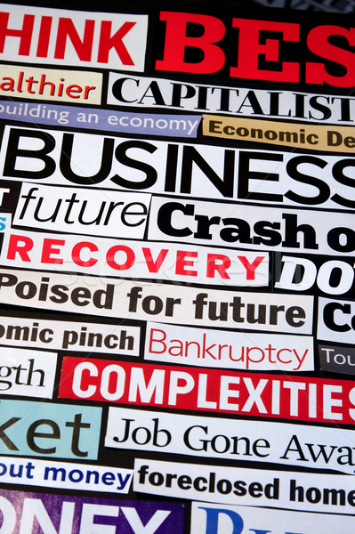 Wirtschaftlichen Schlagzeilen Zeitung Magazin Rezession Erholung Stock foto © cmcderm1