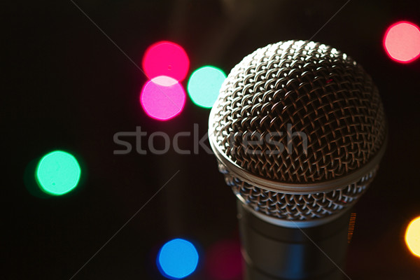 Mikrofon színpad népszerű művész folt fények Stock fotó © cmcderm1