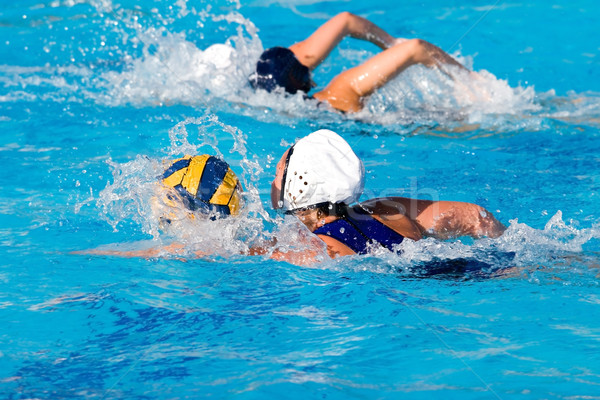 Vízilabda játék tevékenység felszerlés úszómedence víz Stock fotó © cmcderm1