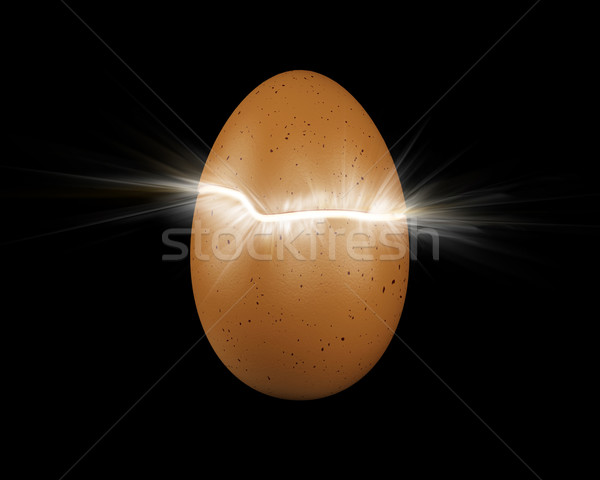 új élet 3D renderelt kép repedt tojás fény Stock fotó © cnapsys