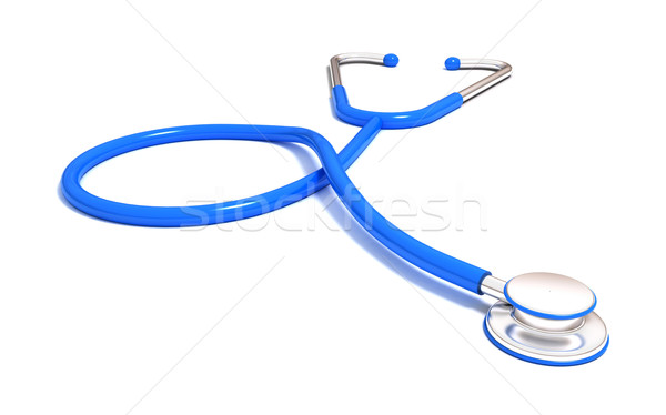 Azul estetoscopio 3D médico metal Foto stock © cnapsys