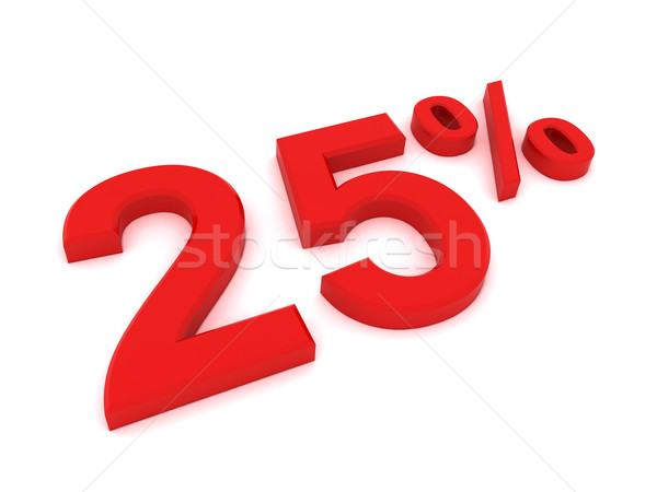 25 százalék 3D renderelt kép felirat bolt Stock fotó © cnapsys