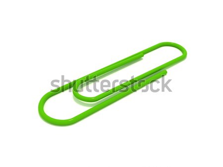 Green paper clip Stock photo © cnapsys