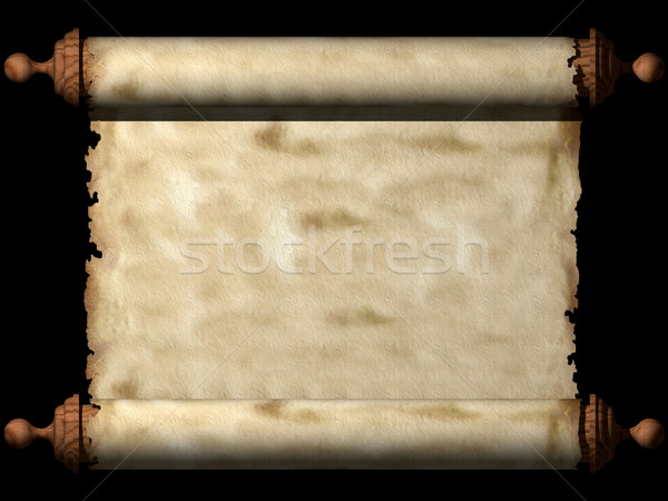 ősi tekercs 3D renderelt kép öreg kézirat Stock fotó © cnapsys