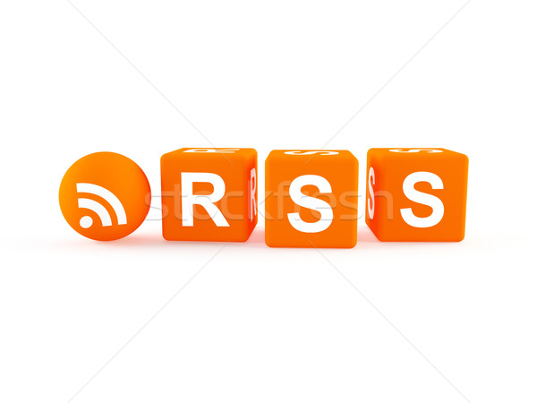 Rss Symbol 3D Rendering abstrakten Welt Stock foto © cnapsys