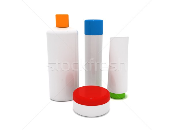 Cosméticos 3D establecer cuerpo metal Foto stock © cnapsys