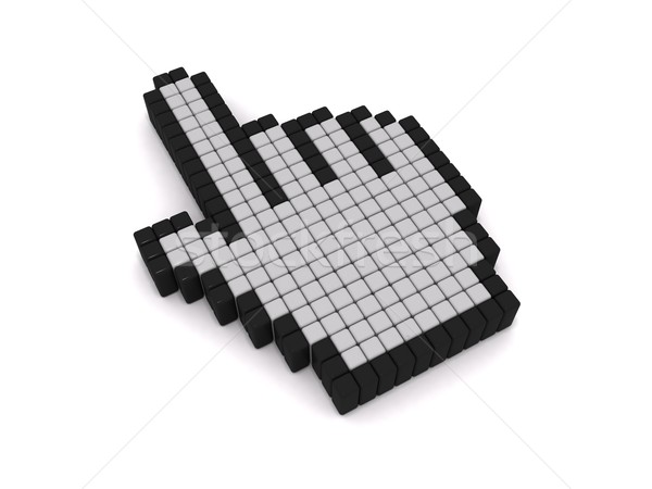 Kéz kurzor ikon 3D renderelt kép számítógép Stock fotó © cnapsys