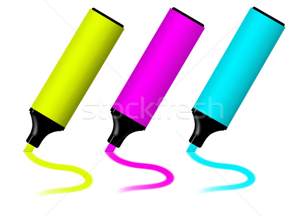 Ayarlamak renkli kalem sanat mürekkep pembe Stok fotoğraf © cnapsys