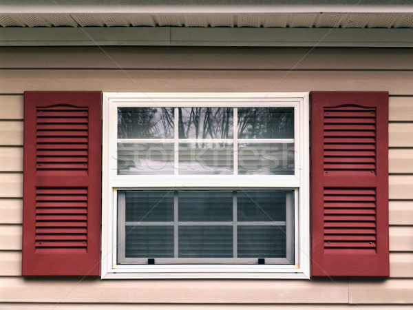 Fenster Fensterläden Foto Haus rot Stock foto © cnapsys