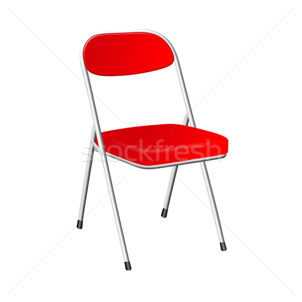 Rojo silla 3D aislado blanco metal Foto stock © cnapsys