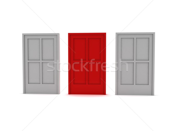 Kapalı kapılar 3D üç bir Stok fotoğraf © cnapsys