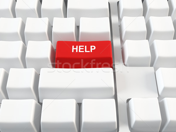 Ayudar botón rojo negocios ordenador Foto stock © cnapsys