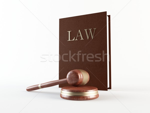 Hukuk kitap tokmak 3D kütüphane Stok fotoğraf © cnapsys