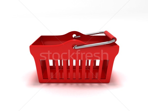 Alışveriş sepeti 3D arka plan kırmızı finanse Stok fotoğraf © cnapsys