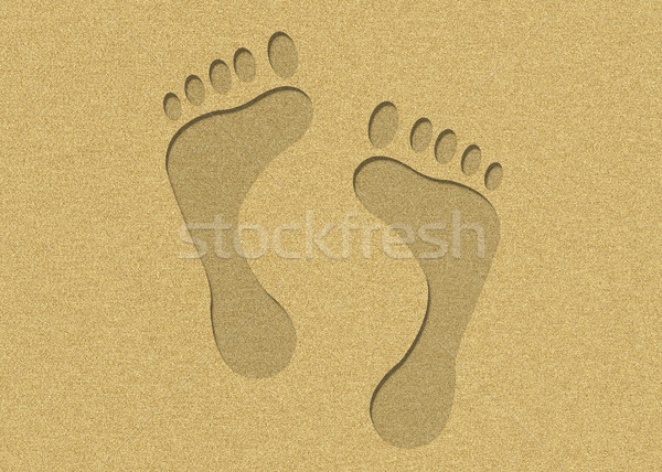 Stock photo: Footprints in the sand