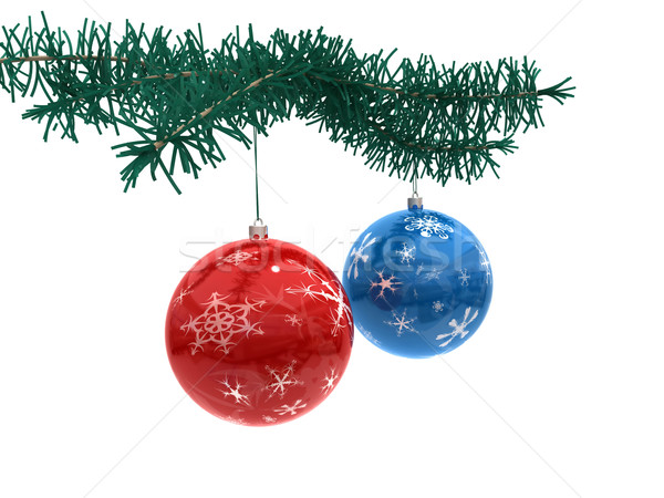 聖誕節 3D 情侶 樹枝 背景 商業照片 © cnapsys