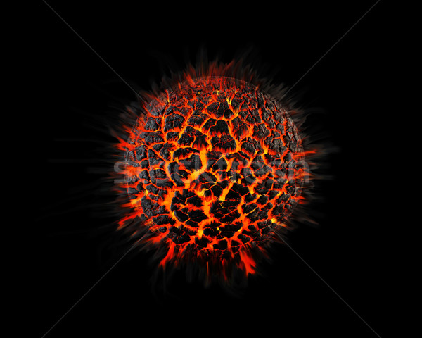 Apokalipszis bolygó 3D renderelt kép apokaliptikus fény Stock fotó © cnapsys