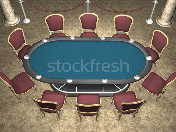 Poker tablo 3D oynamak tahta Stok fotoğraf © cnapsys