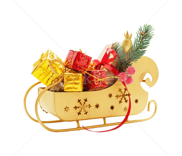 Sleigh of Santa Claus with gifts Stock photo © Coffeechocolates