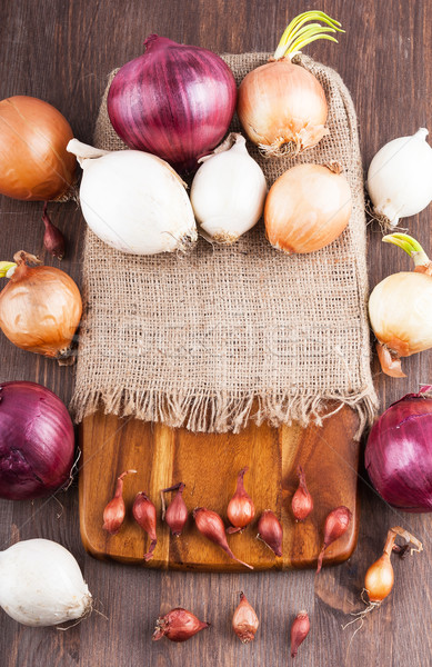 Different varieties of onions Stock photo © Coffeechocolates