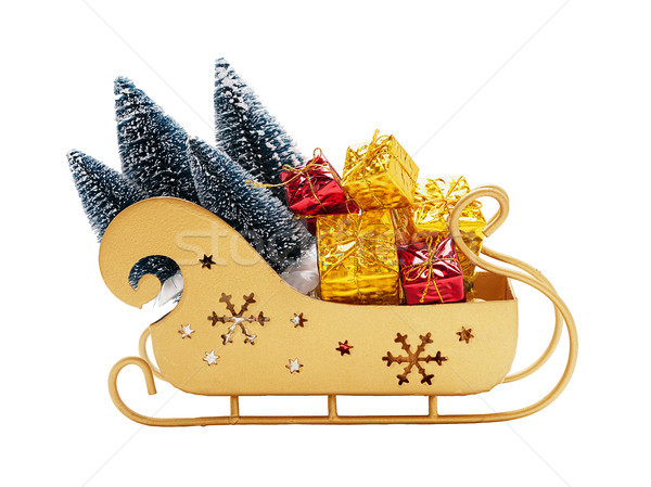 Sleigh of Santa Claus with gifts Stock photo © Coffeechocolates