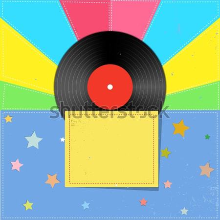 Foto stock: Música · estilo · retro · vinil · registro · envelope