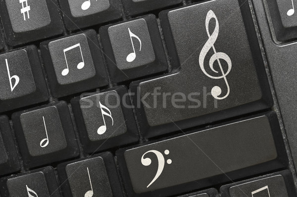 The keyboard of a computer with notes. Stock photo © cookelma