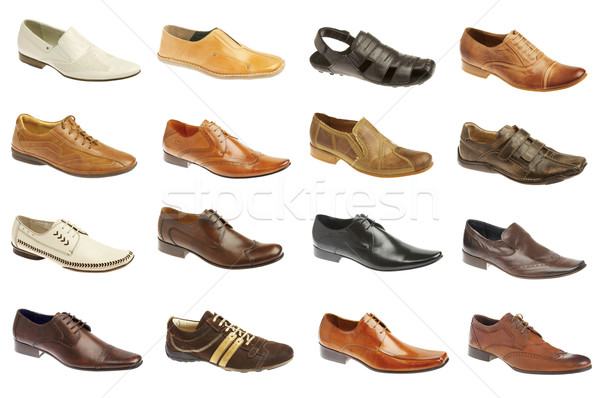 Tizenhat cipők fehér divat fekete cipő Stock fotó © cookelma