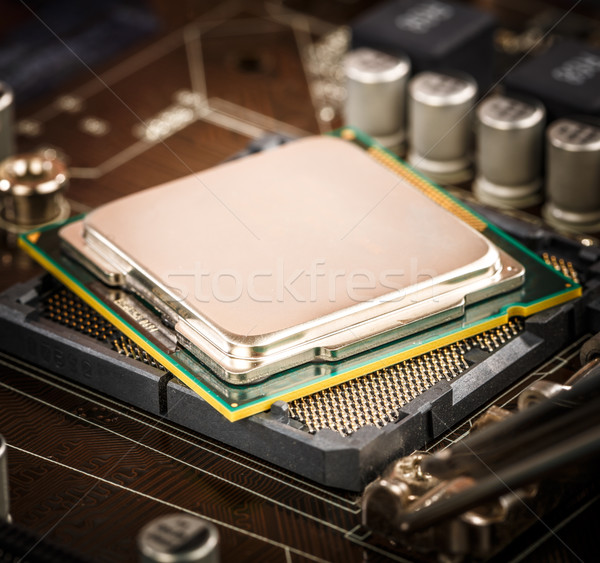 Modern procesor placa de baza acasă calculator afaceri Imagine de stoc © cookelma