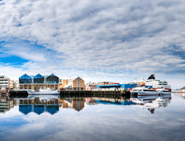 şehir Norveç doğa manzara yaz seyahat Stok fotoğraf © cookelma