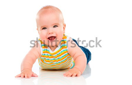 Felice piccolo baby isolato bianco sorriso Foto d'archivio © cookelma