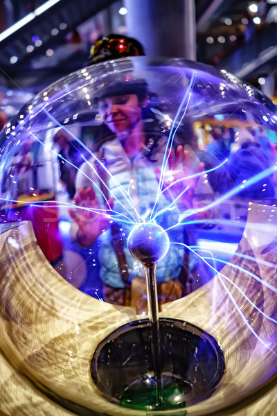 Közelkép kilátás plazma labda absztrakt fény Stock fotó © cookelma