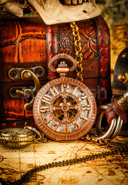 Vintage montre de poche antique grunge still life fond [[stock_photo]] © cookelma