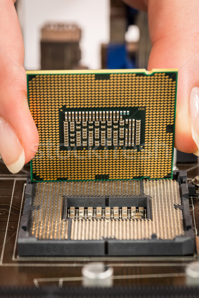 Modern processor and motherboard Stock photo © cookelma