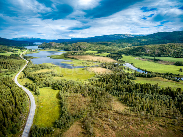 Beautiful Nature Norway aerial photography. Stock photo © cookelma